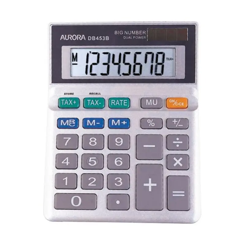 Aurora Grey 8-Digit Semi-Desk Calculator DB453B