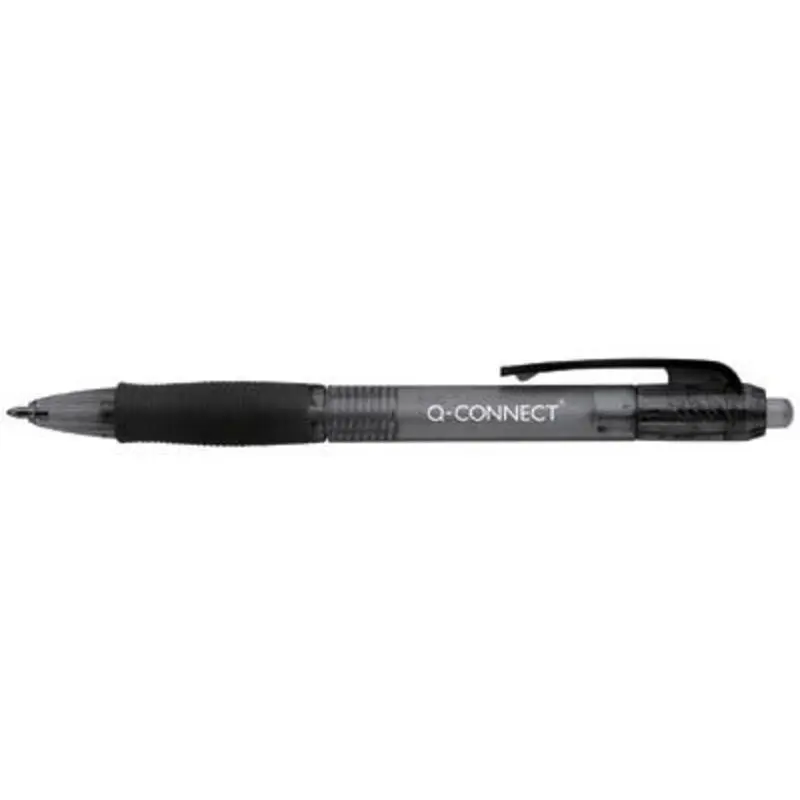 Q-Connect Black Retractable Ballpoint Pen - Pack of 10