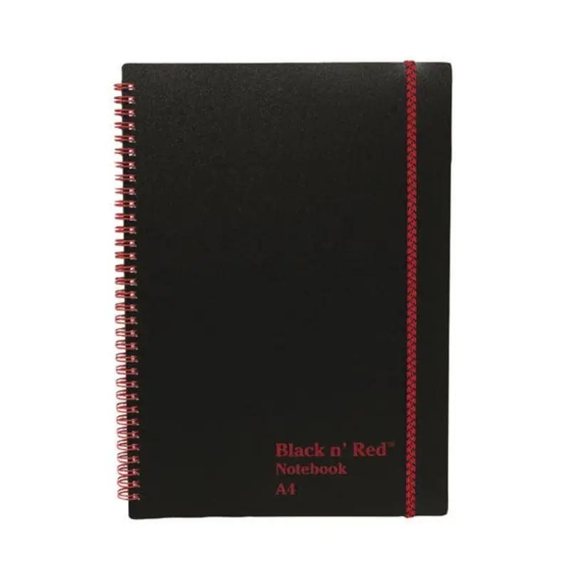 Black n' Red A4 Polypro Feint Wiro Notebook