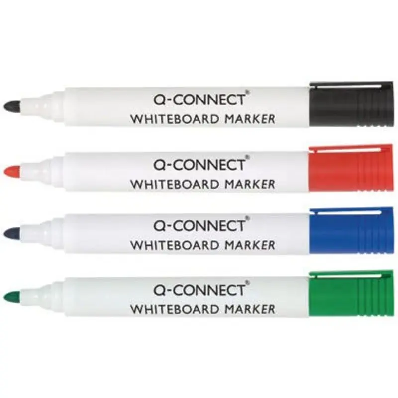 Q-Connect Assorted Pens Whiteboard Drywipe Marker - Pack of 4