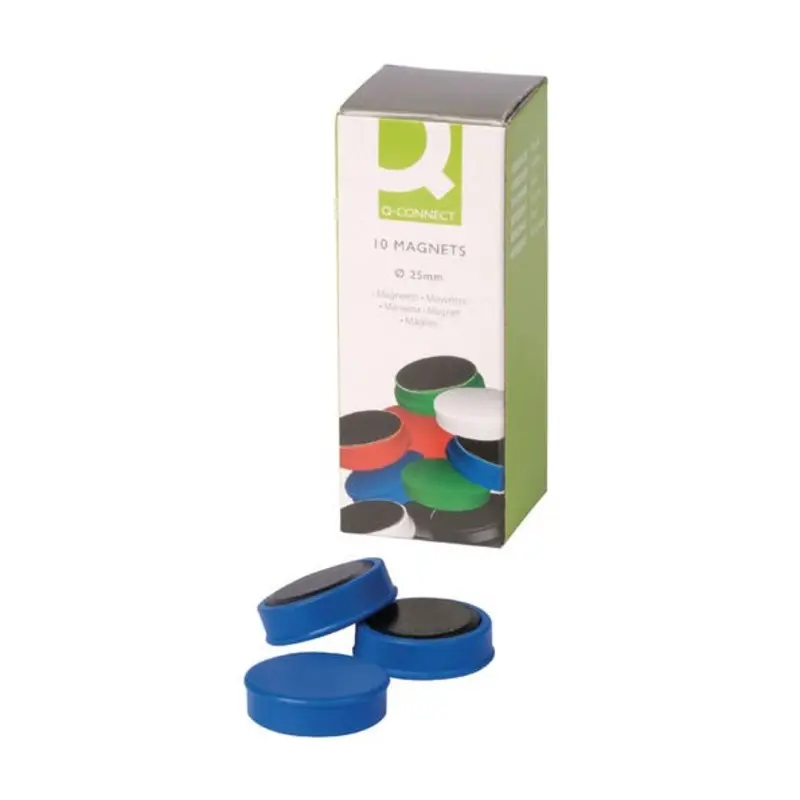Q-Connect 25mm Circular Blue Whiteboard Magnets - Pack of 10