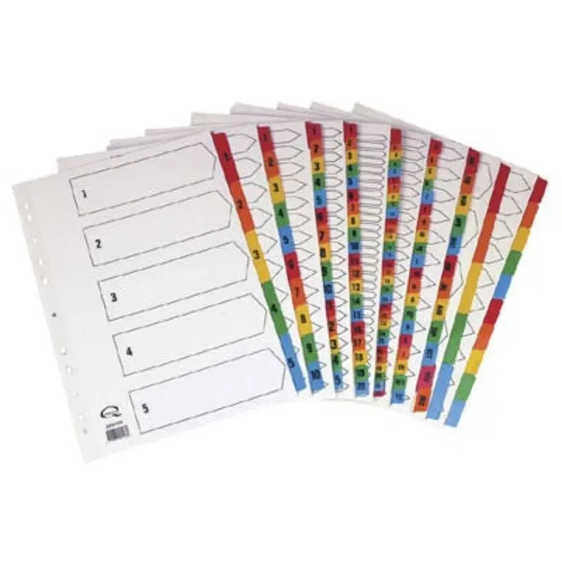 Q-Connect 1-10 Multi Colour Subject Divider