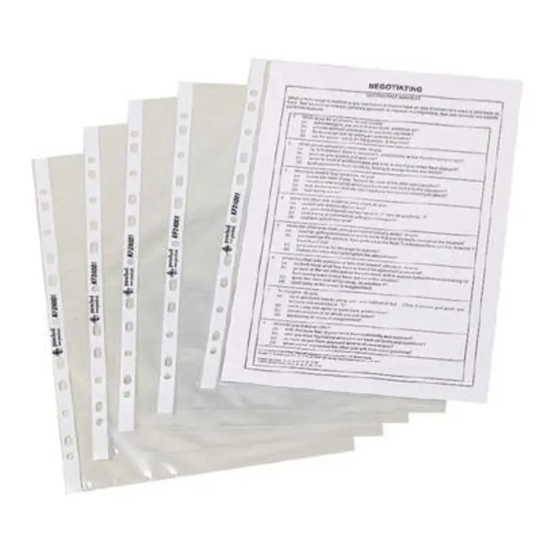 Q-Connect A4 Punched Pocket 50 Mic Clear - Pack of 100