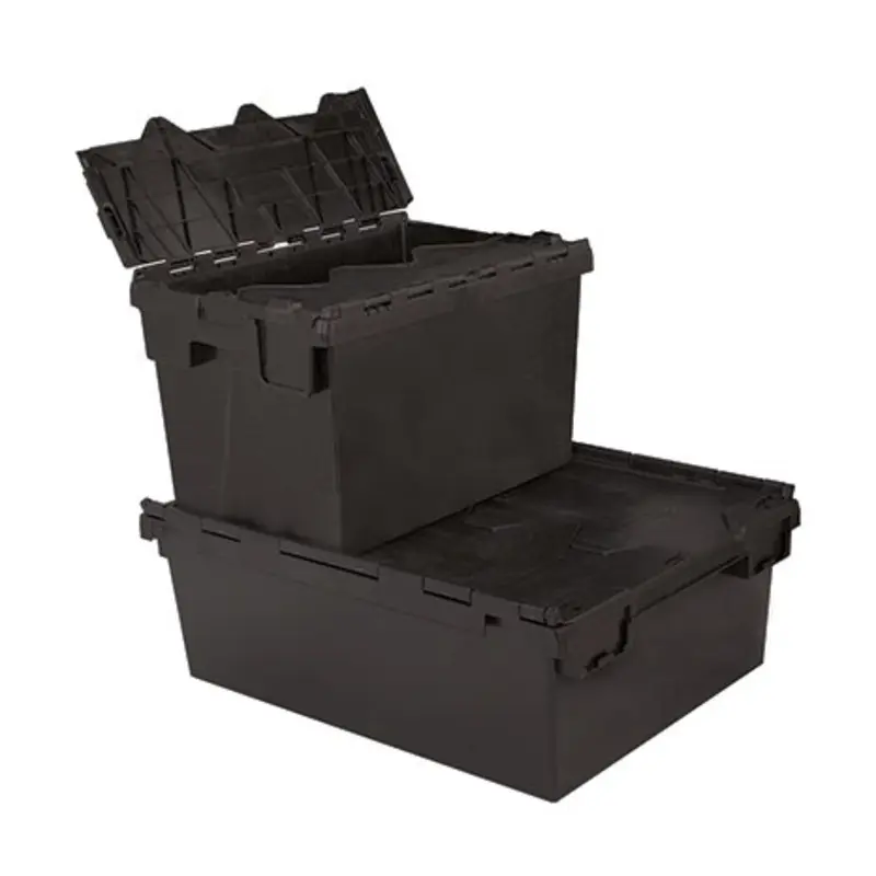 Barton Recycled Euro Containers with Attached Lids  | MSC Industrial Supply Co.