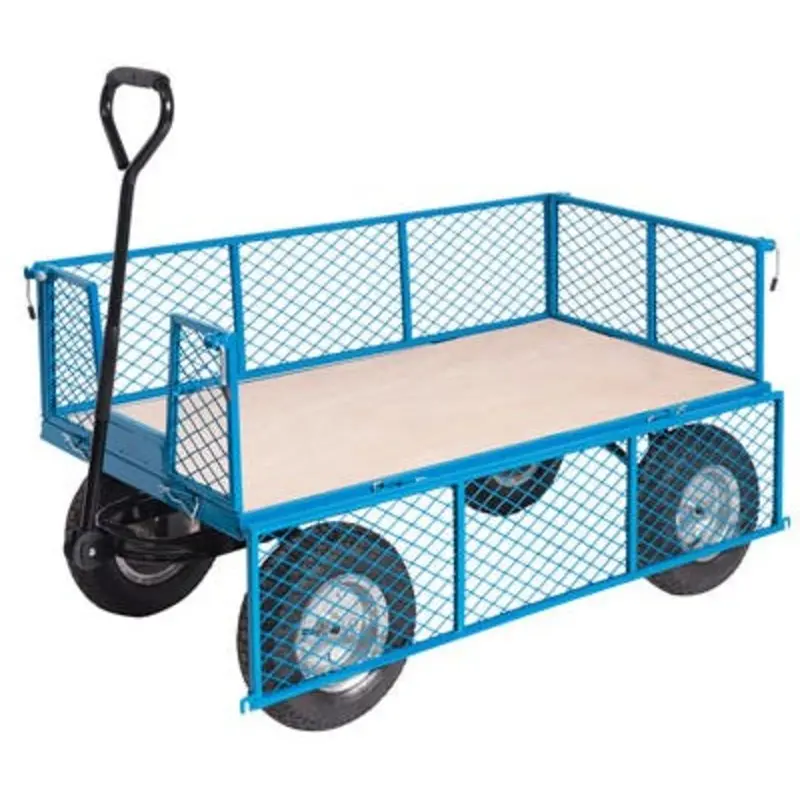 Pro-Source Platform Truck With Mesh Sides And Plywood Base