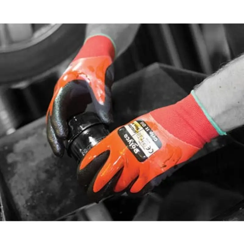 Polyco Grip-It Nitrile Safety Gloves - Black/Red  | MSC Industrial Supply Co.