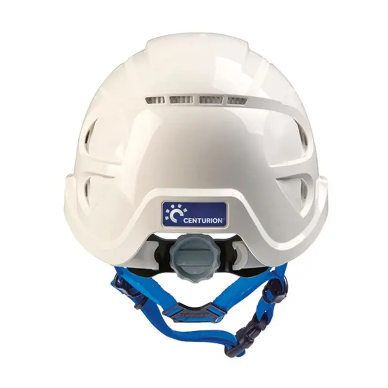 Centurion White ABS Micro Peak Wheel Ratchet Vented Safety Helmet