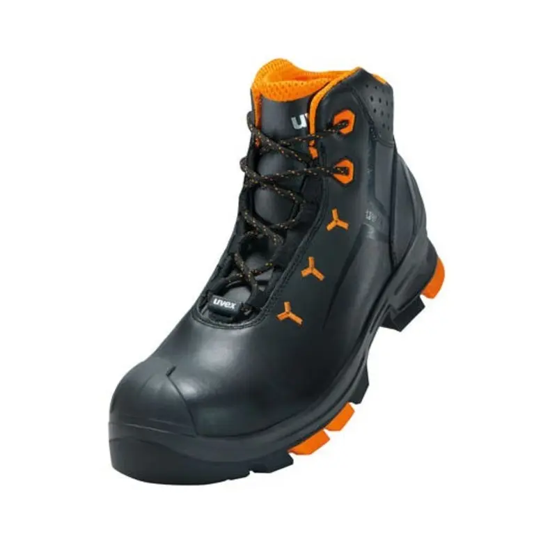 UVEX Size 9 2 Lace-Up Safety Boots - Black/Orange