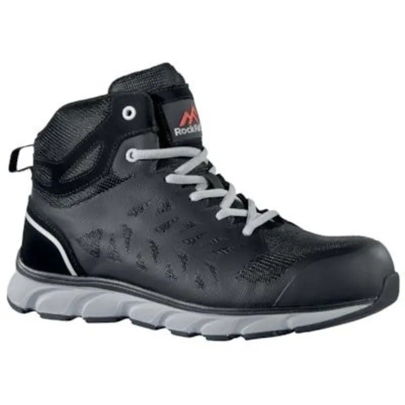 Rock Fall Size 9 - Bantam Mid-Cut Safety Boots - Black