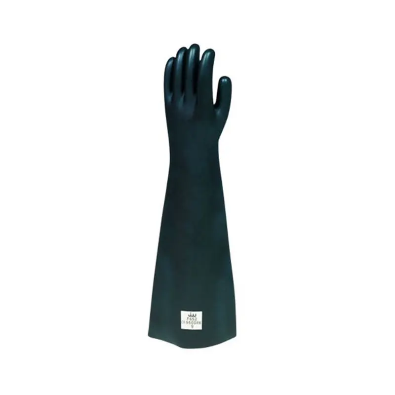 Polyco Size 9/L - SC108 Unlined Natural Rubber Chemical Protection Gloves - Black