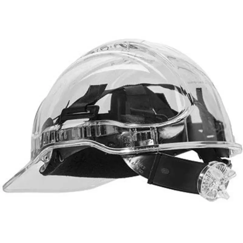 Portwest Peak View Wheel Ratchet Vented Safety Helmet Polycarbonate/PE - Clear